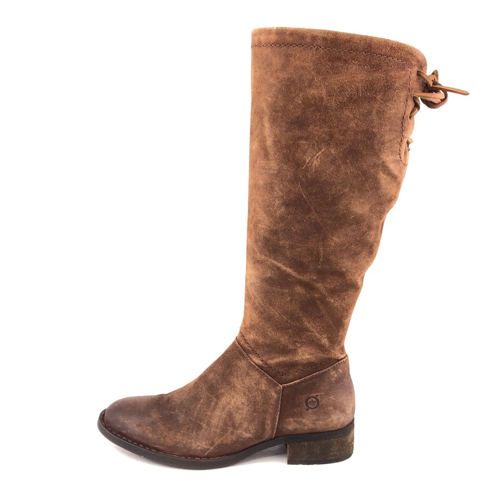 Born Hayden Distressed Brown Leather Tall Boots 6M